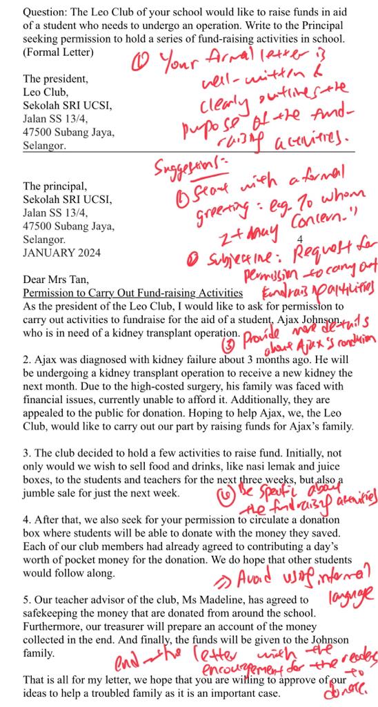 Formal Letter| Comment on a formal letter written by a student ...