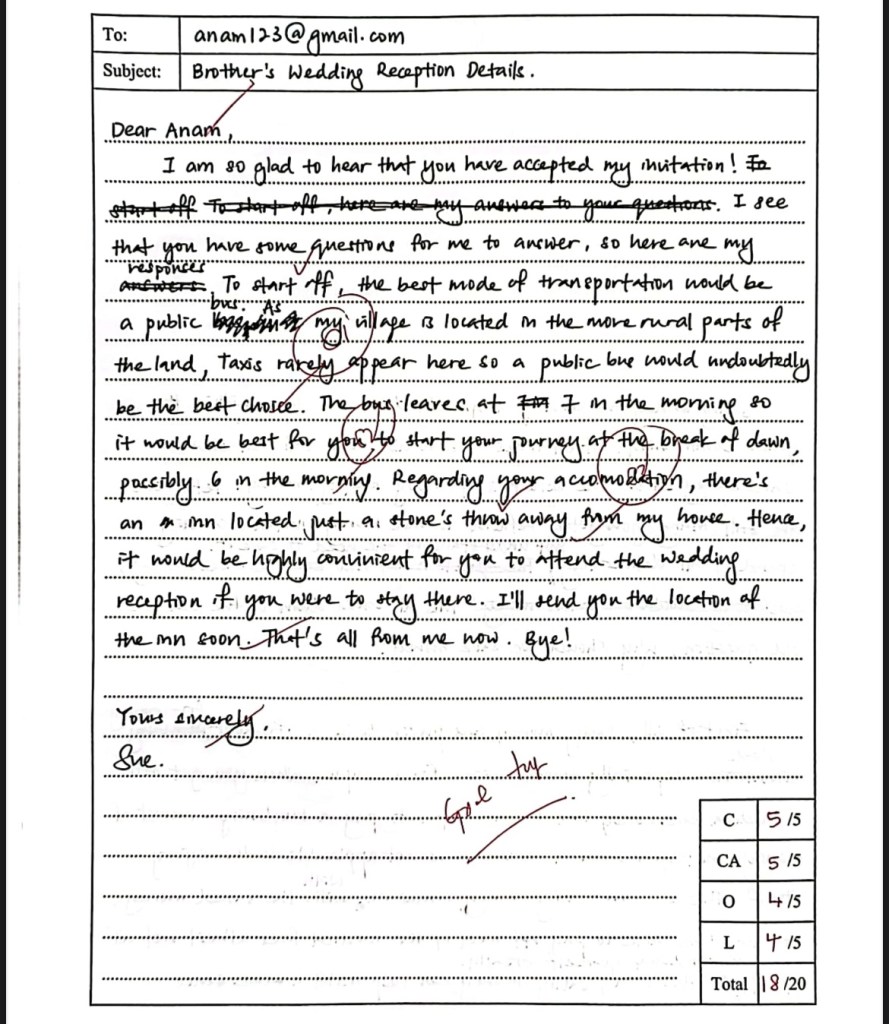 [Mastering English Writing ️] Wedding Reception Plan | Email | Student ...